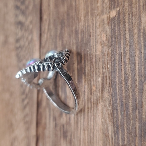 Size 7 R375 rainbow Moonstone ring - Picture 2 of 2